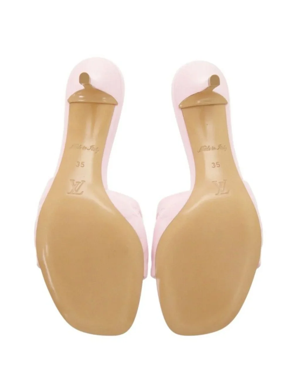 Louis Vuitton Revival Line Monogram Leather Pink Mules